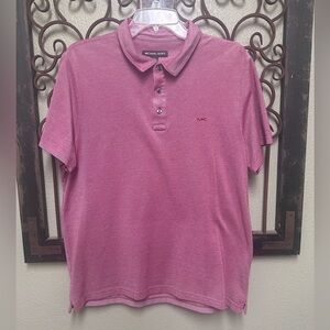 Michael Kors heathered red short sleeve polo shirt